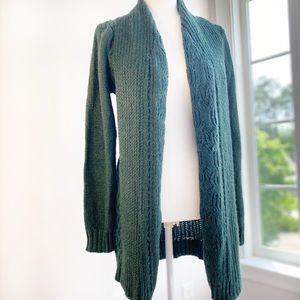 A New Day Green Open Cable Knit Sweater